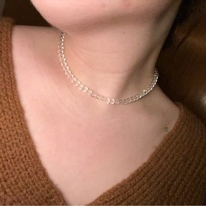 Brandy Melville clear beaded choker necklace